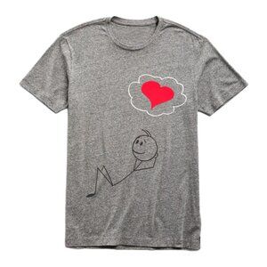 Sticky Figure Heart Grey Tee
